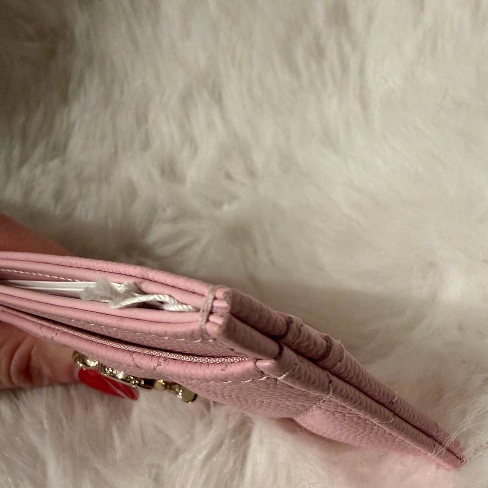 Chanel Pink Quilted Card Holder with Gold Logo - Picture 8 of 10